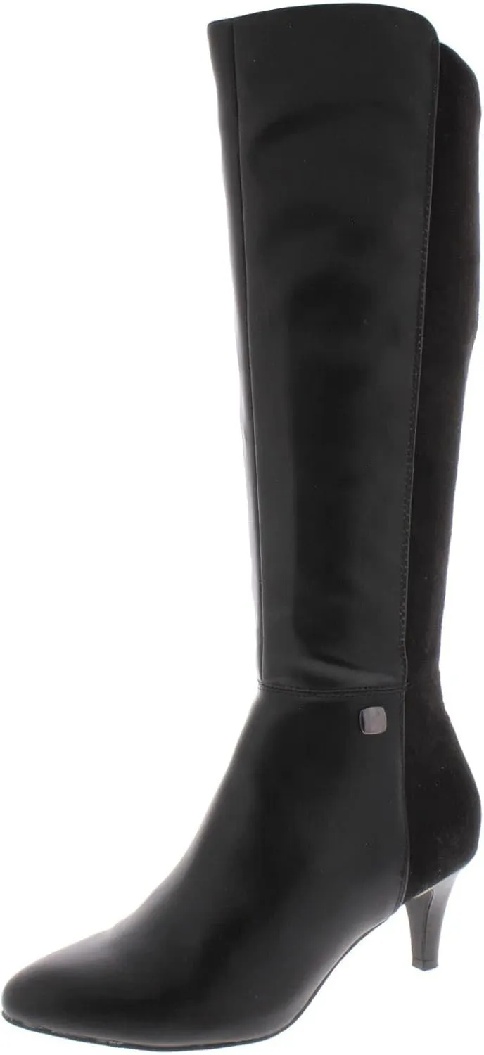 Alfani Womens Hakuu Faux Leather Wide Calf Knee-High Boots