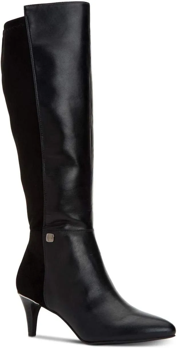 Alfani Womens Hakuu Faux Leather Wide Calf Knee-High Boots