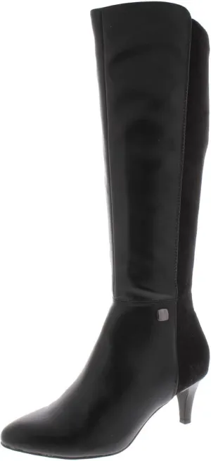 Alfani Womens Hakuu Faux Leather Wide Calf Knee-High Boots
