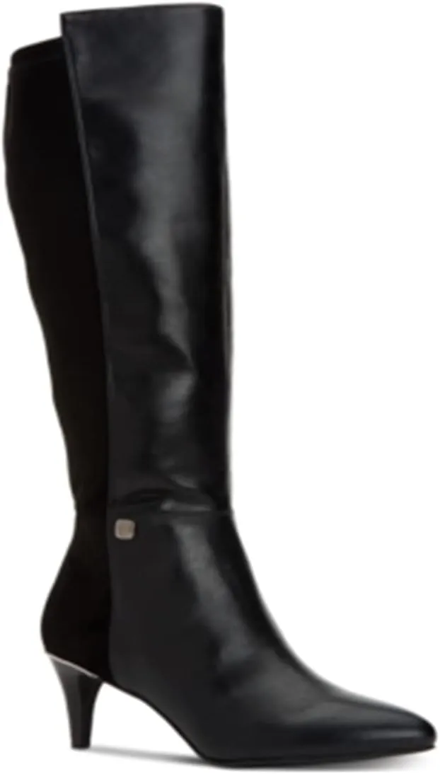 Alfani Womens Hakuu Faux Leather Wide Calf Knee-High Boots