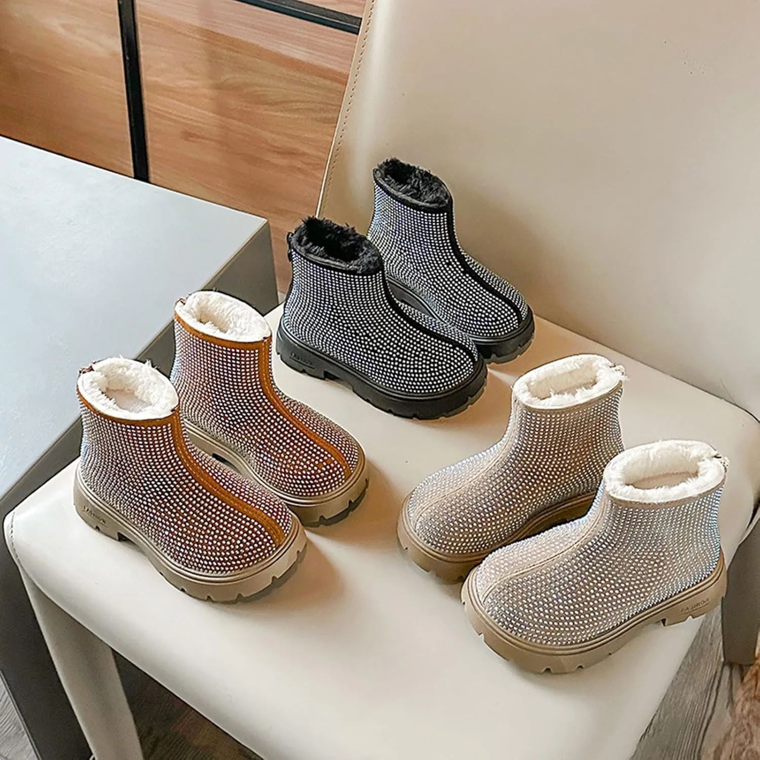 Ankle Boots for Girls Spring Autumn Winter Girls Fashion Rear Zipper Short Boots Infant First Walking Warm Shoes