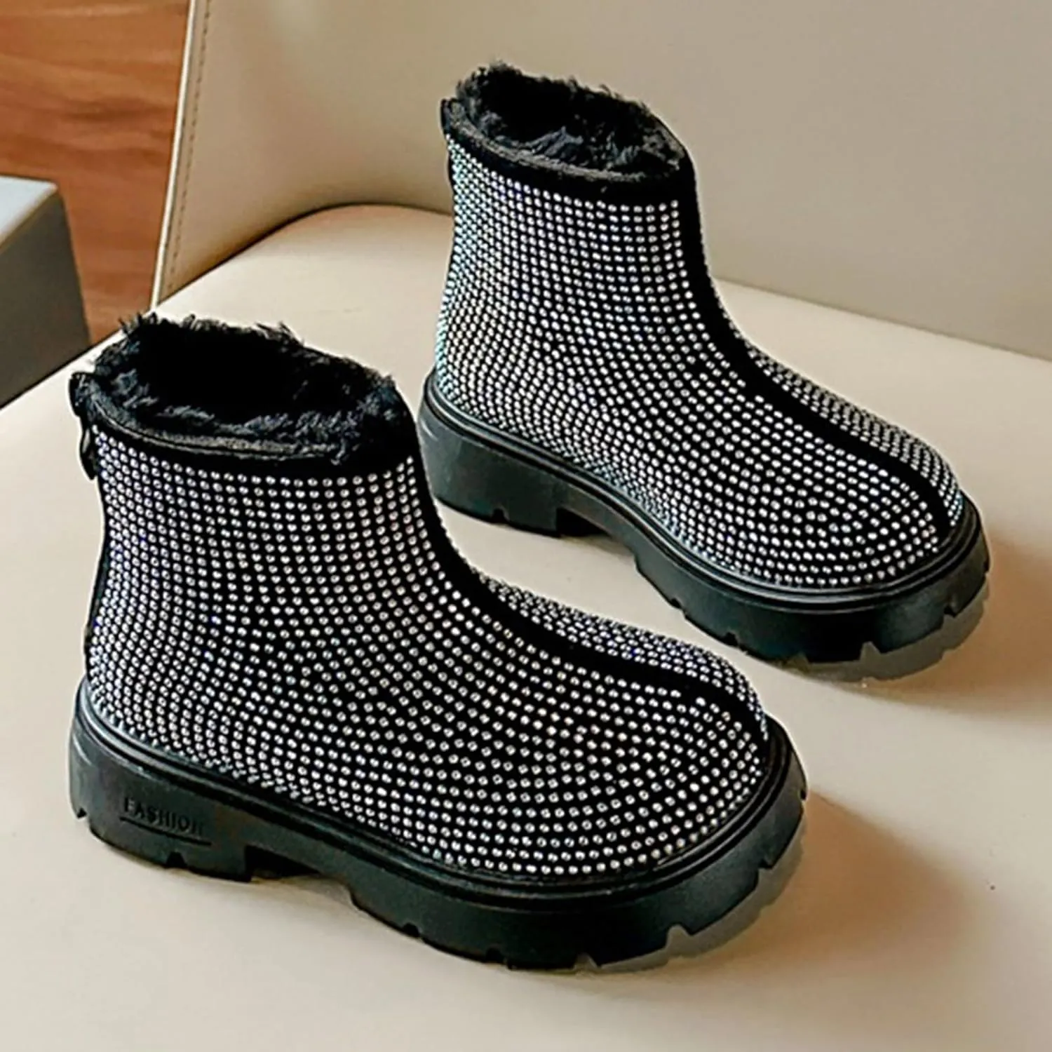 Ankle Boots for Girls Spring Autumn Winter Girls Fashion Rear Zipper Short Boots Infant First Walking Warm Shoes