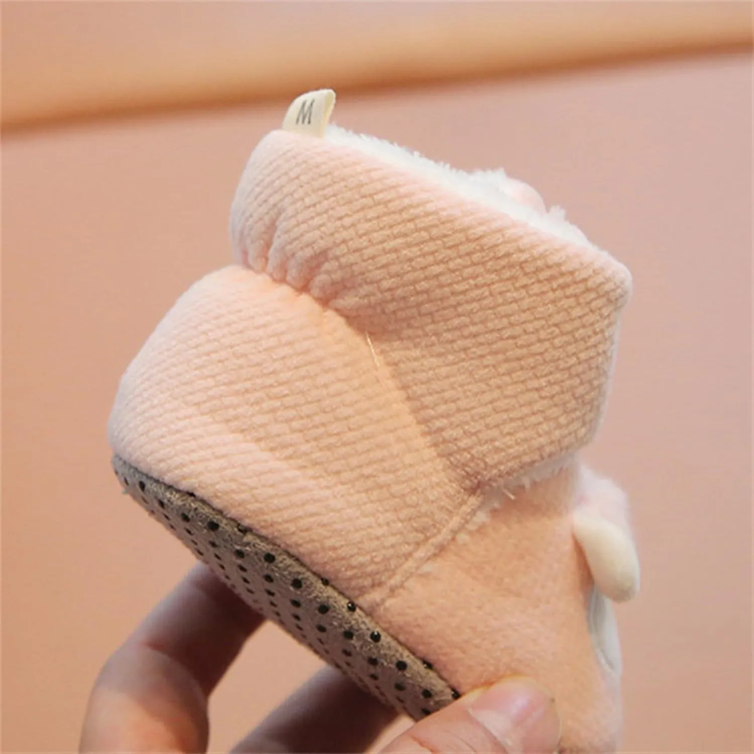 Baby Sock Shoes Plush Lined Slip On Shoes For Toddler Sheep Non Slip Snow Ankle Boots Soft Sole Flat Shoes