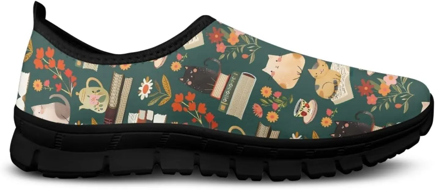 Binienty Vintage Art Loafers Women Low Cut Casual Shoes Slip On Walking Sneakers Pull-On Loafer Flats
