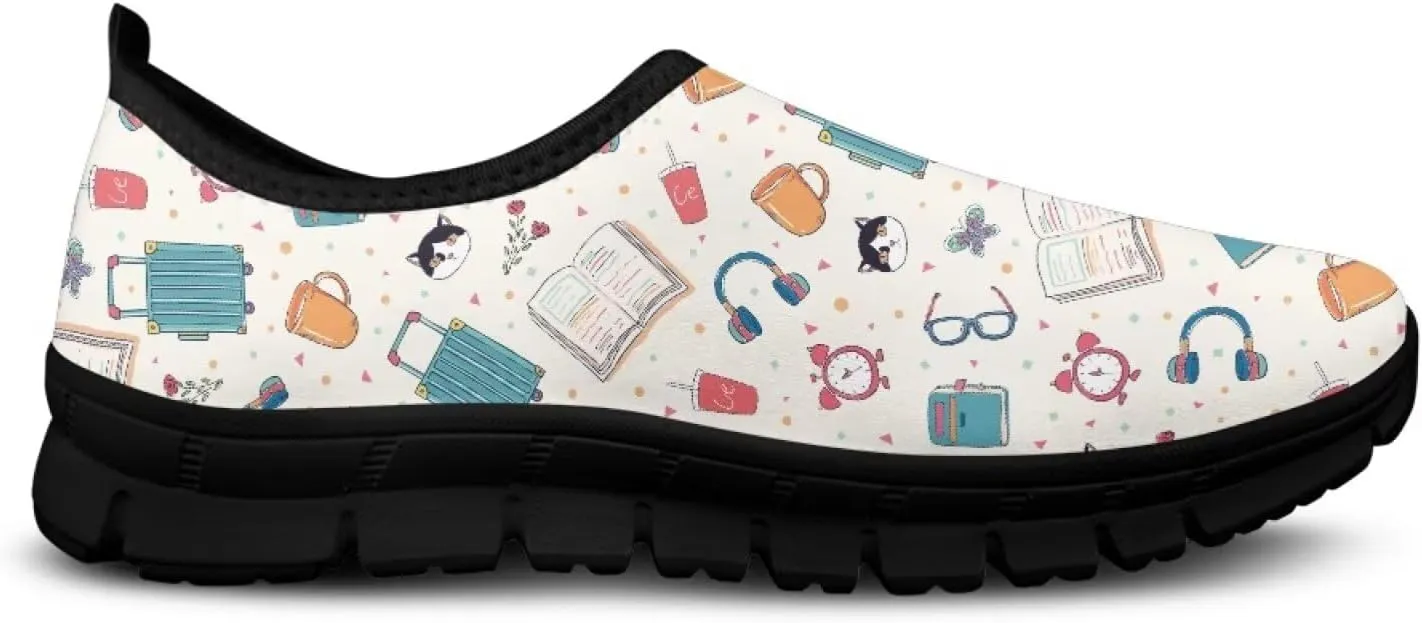 Binienty Vintage Art Loafers Women Low Cut Casual Shoes Slip On Walking Sneakers Pull-On Loafer Flats