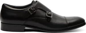 Blake McKay Miles Men's Dress Shoe Leather Double Monk Cap Toe. Monkstrap with a Breathable Leather Lining, Ortholite Insole, and Durable Rubber Sole.