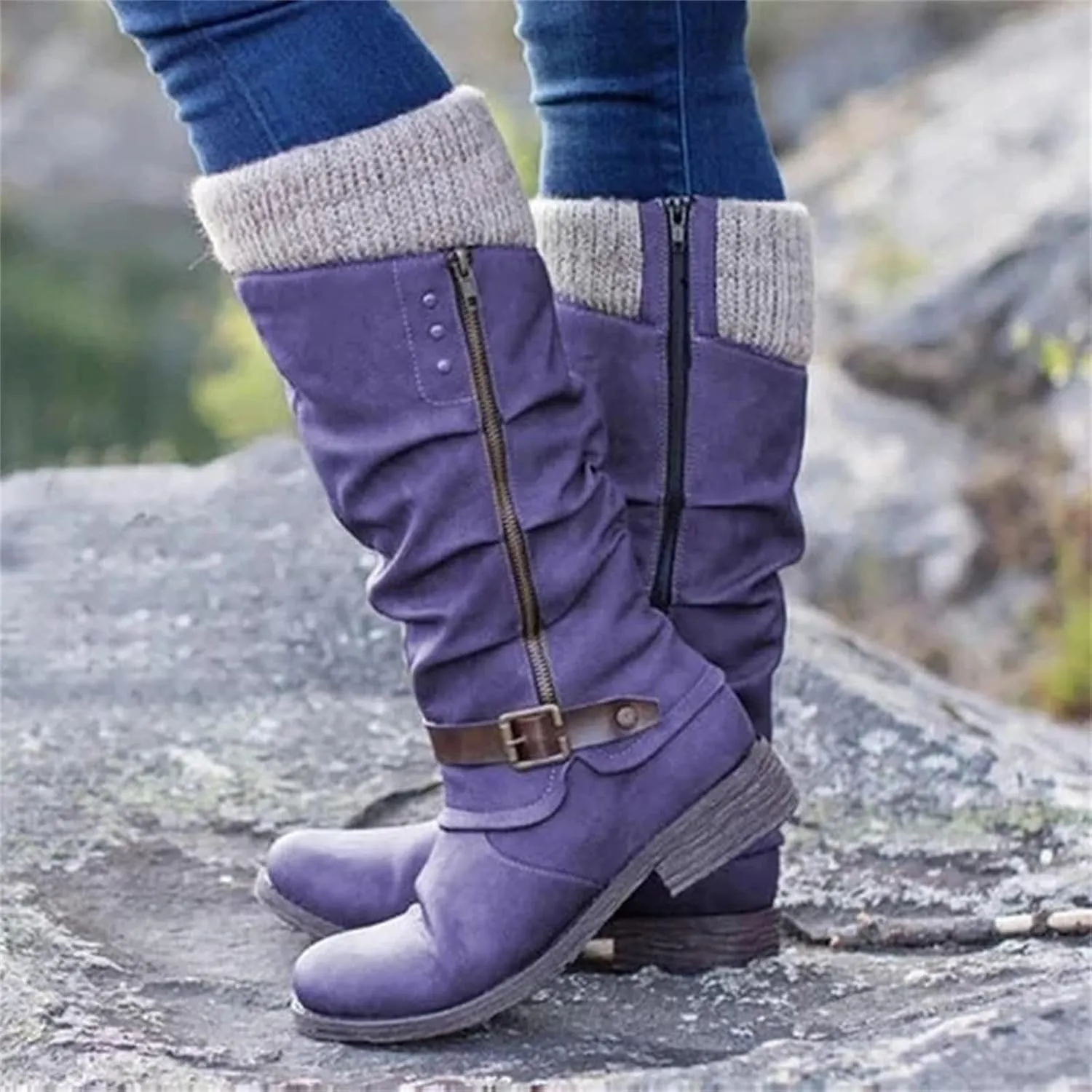Boots For Women Knee High Wide Width Cowboy Boots Cowgirl Western Pointed Toe Wide Calf Fashion Classic Boot