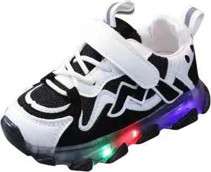 Boys Slip on Shoes Light Up Shoes for Boys Girls Toddler LED Flashing Breathable Sport Walking Running Shoes for Baby