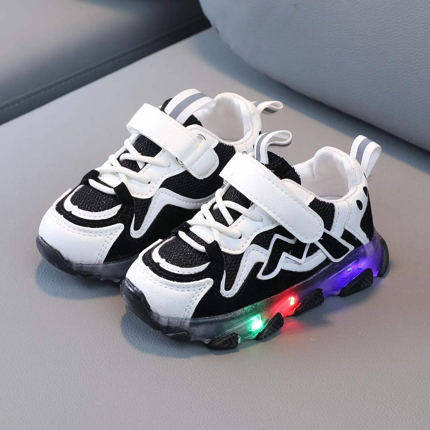 Boys Slip on Shoes Light Up Shoes for Boys Girls Toddler LED Flashing Breathable Sport Walking Running Shoes for Baby