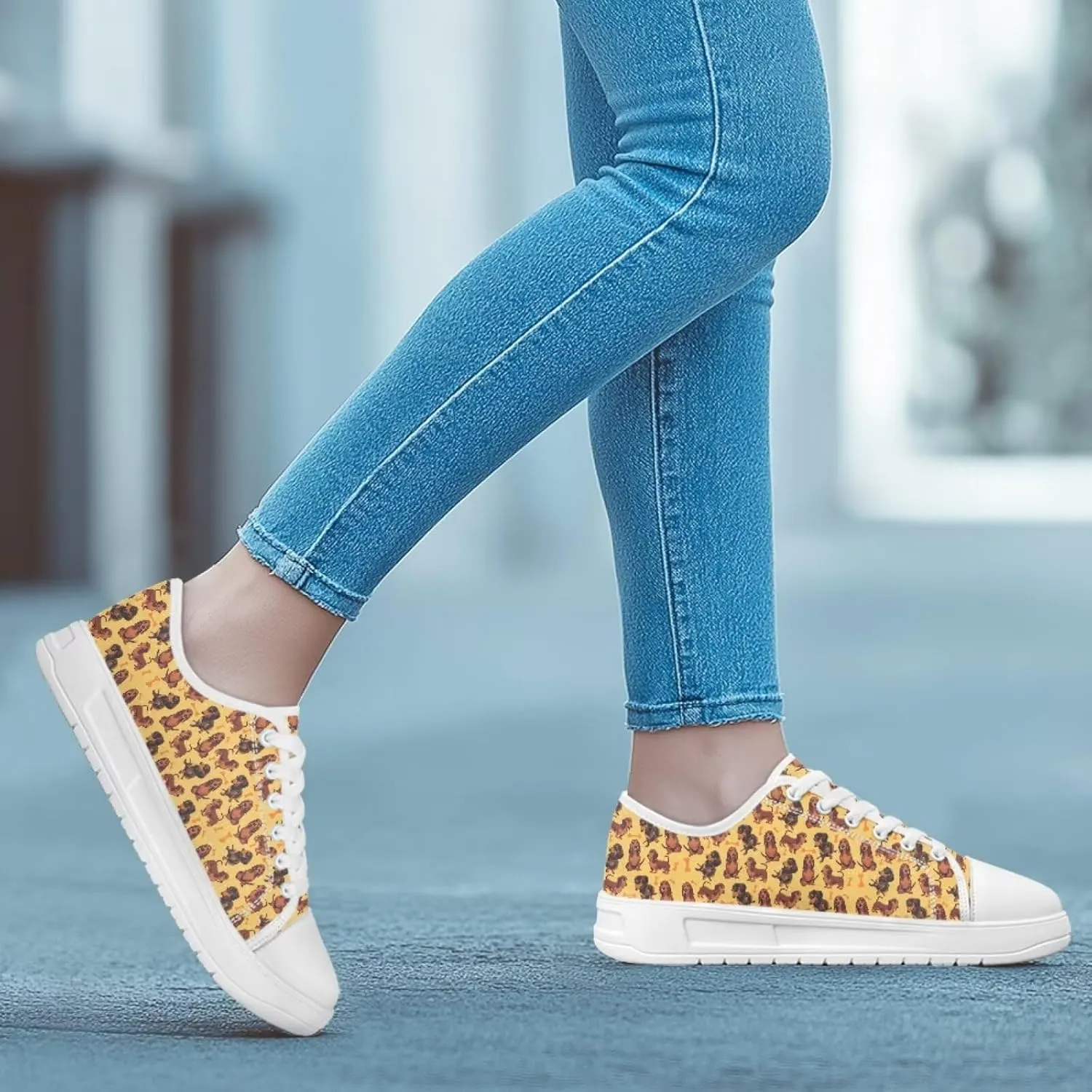 Canvas Sneaker for Women Slip On Low Cut Dog Lovers Casual Walking Shoes Ladies Comfort Tennis Sneakers