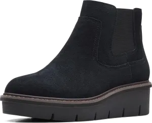 Clarks Womens AIRABELL STYLE Faux Leather Wedge Ankle Boots