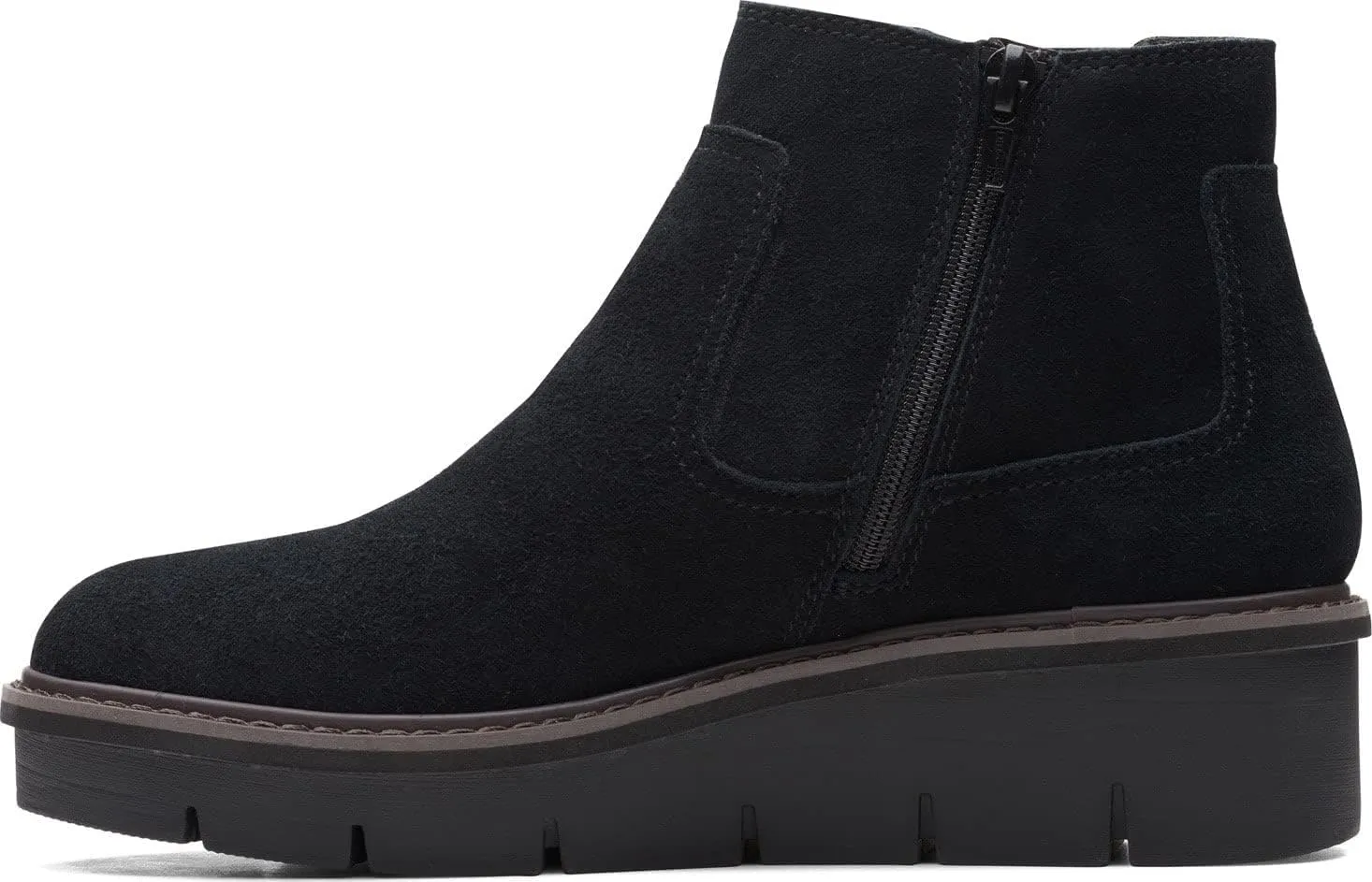 Clarks Womens AIRABELL STYLE Faux Leather Wedge Ankle Boots