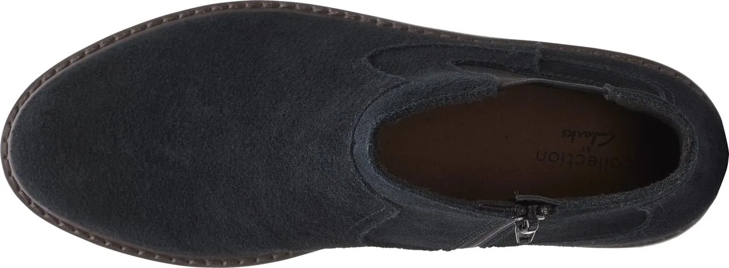 Clarks Womens AIRABELL STYLE Faux Leather Wedge Ankle Boots