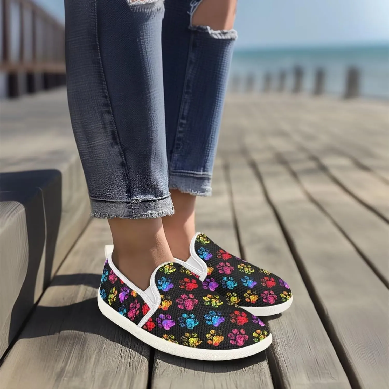 Comfort Casual Shoes for Women Slip On Shoes Wide Width Womens Flats Shoes