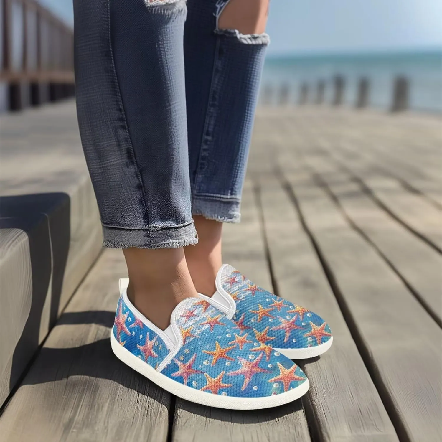 Comfort Casual Shoes for Women Slip On Shoes Wide Width Womens Flats Shoes