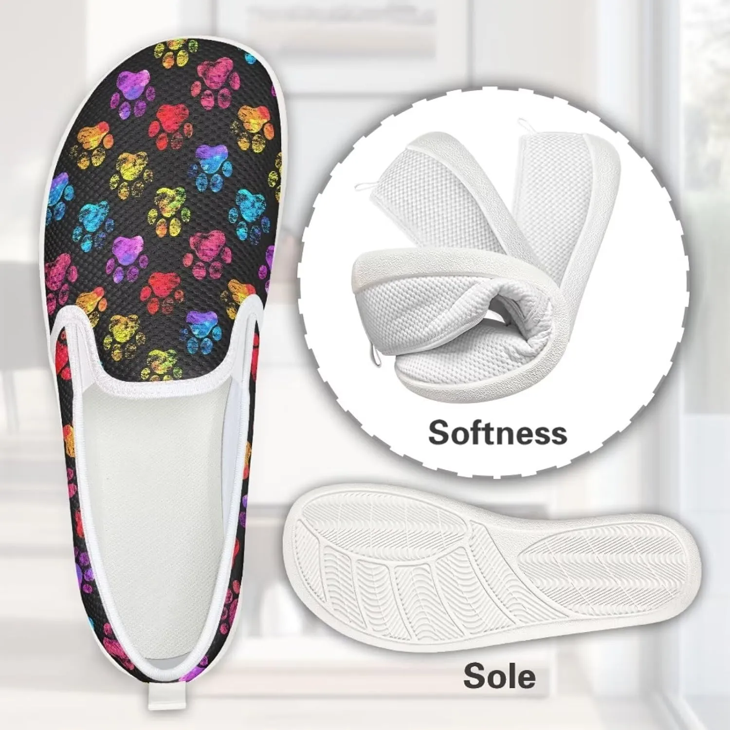 Comfort Casual Shoes for Women Slip On Shoes Wide Width Womens Flats Shoes
