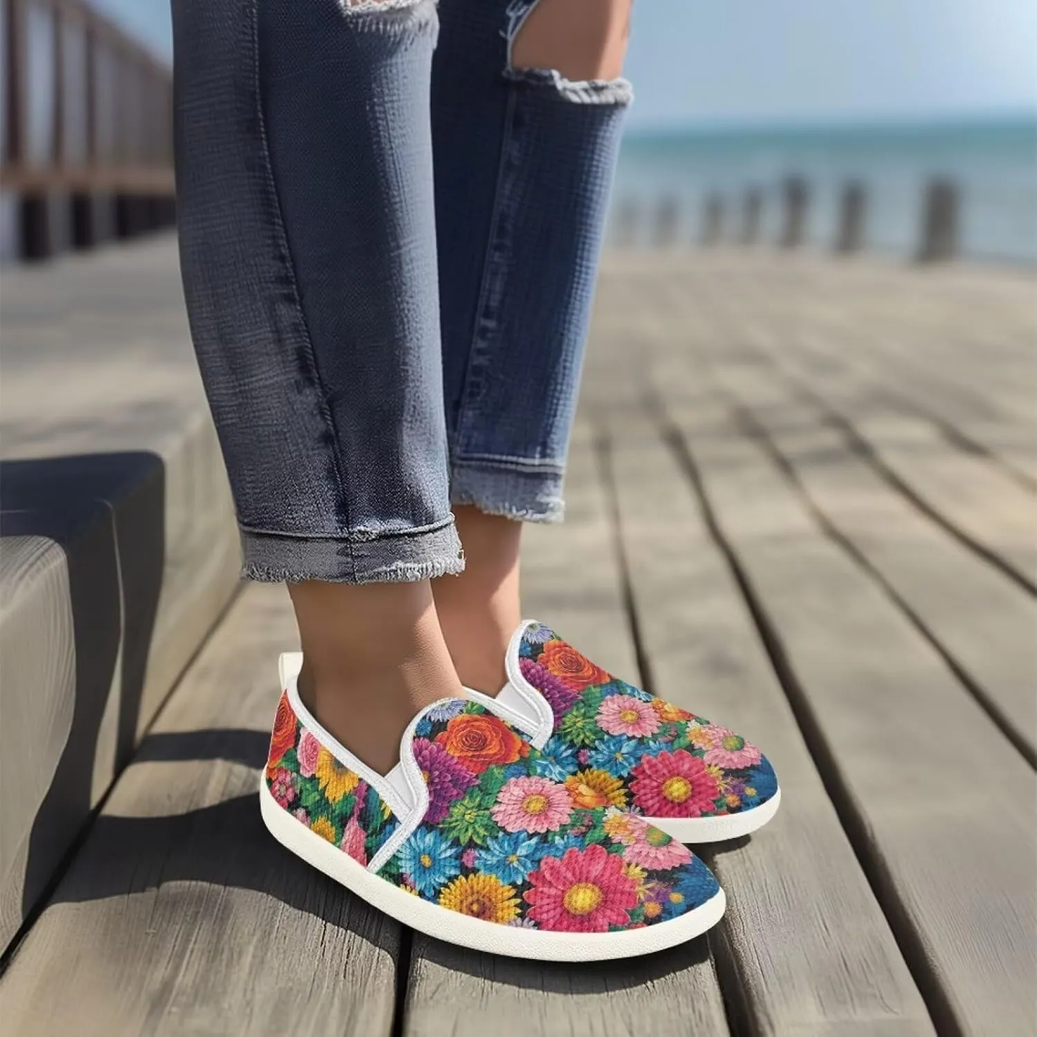 Comfortable Womens Slip On Casual Shoes Trendy Flat Shoes for Women