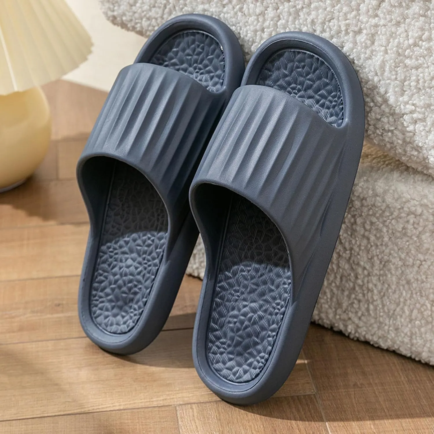 Couples Men Solid Shower Room Home Non Slip Breathable Massage Soft Sole Quick Drying Slipper Mens Slippers Wide Size 12
