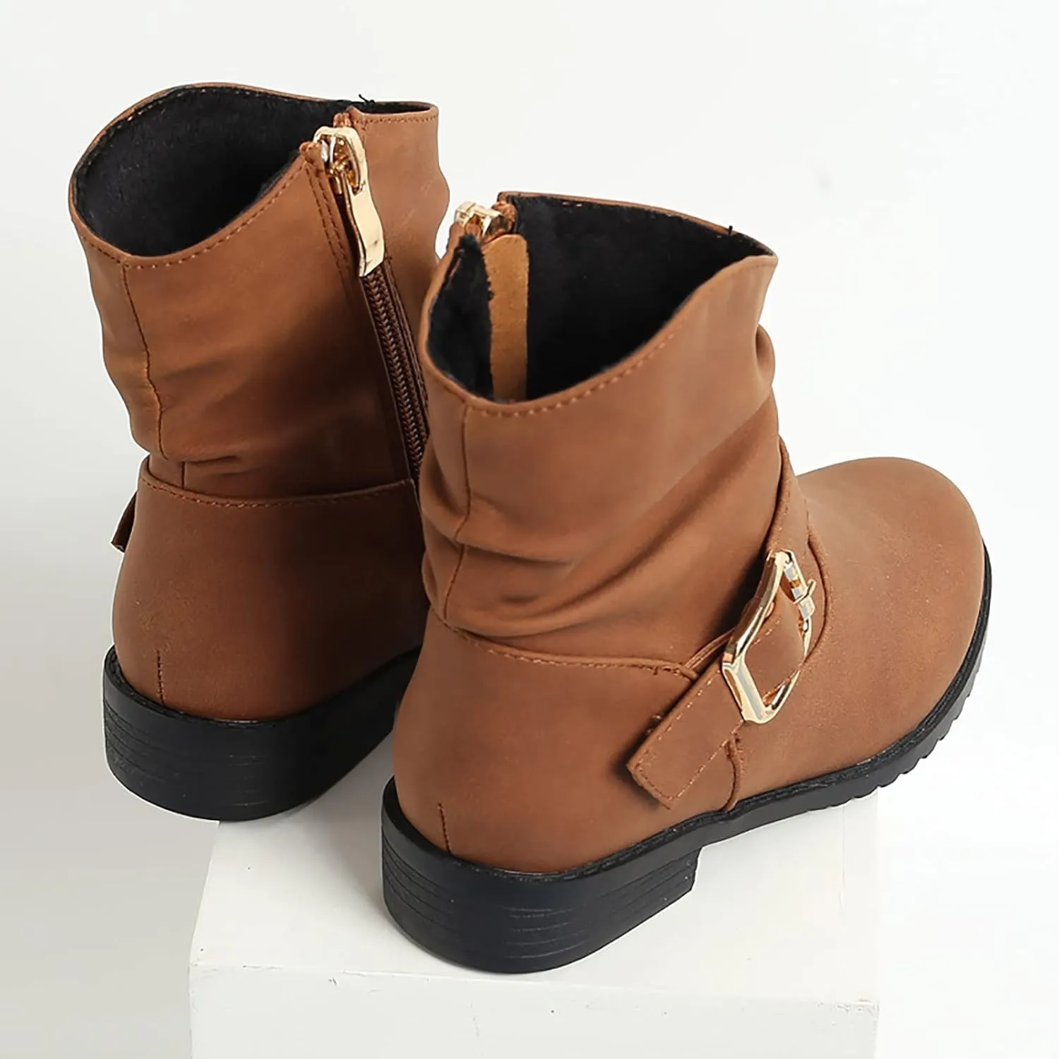 Cowboy Boots Toddler Girl Girls Ankle Boots Side Zipper Booties Little Girls Western Boots Low Heel Riding Booties