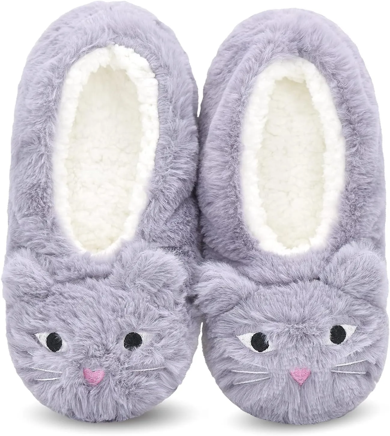 DICUIRD Womens Animal Soft Sole Slipper Socks with Grippers-Fuzzy House Cute Slippers