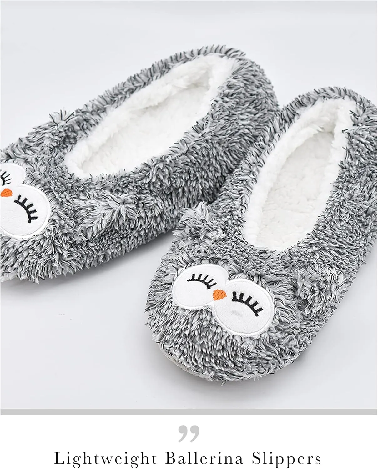DICUIRD Womens Animal Soft Sole Slipper Socks with Grippers-Fuzzy House Cute Slippers