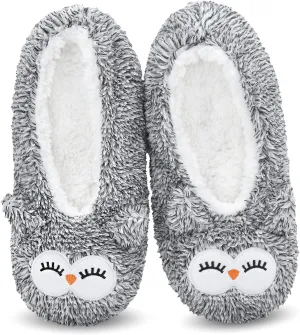 DICUIRD Womens Animal Soft Sole Slipper Socks with Grippers-Fuzzy House Cute Slippers