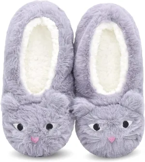 DICUIRD Womens Animal Soft Sole Slipper Socks with Grippers-Fuzzy House Cute Slippers