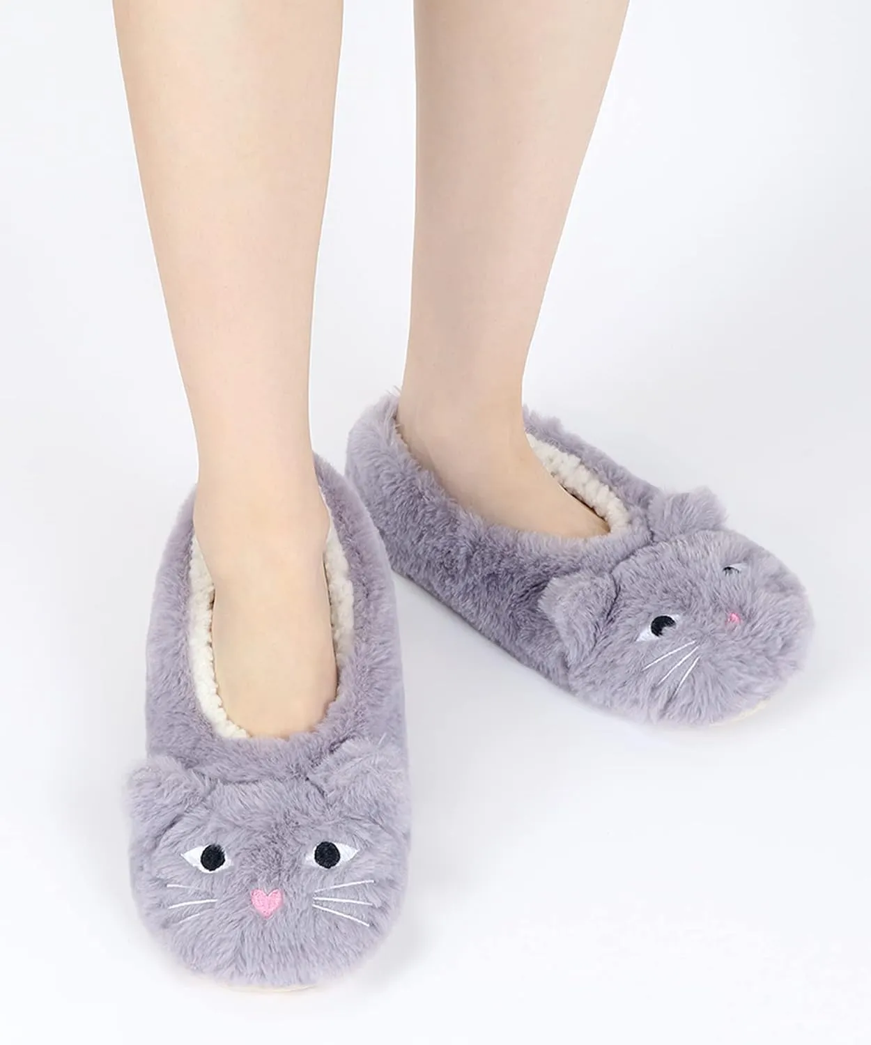 DICUIRD Womens Animal Soft Sole Slipper Socks with Grippers-Fuzzy House Cute Slippers