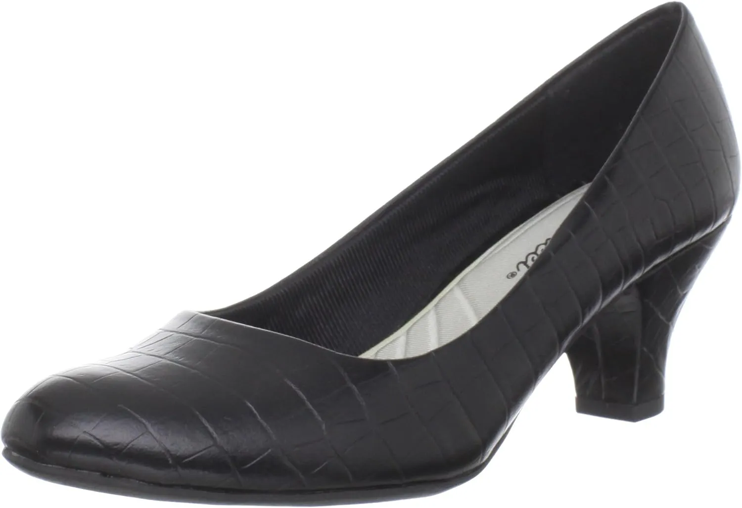 Easy Street Women's Fabulous Pump,Black Croco,8 W US