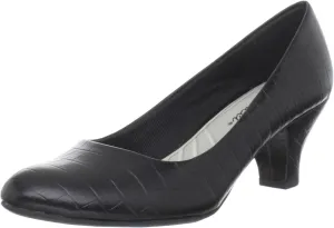 Easy Street Women's Fabulous Pump,Black Croco,8 W US