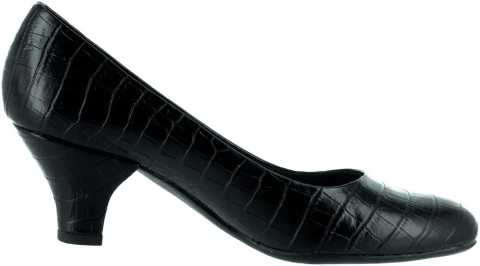Easy Street Women's Fabulous Pump,Black Croco,8.5 W US