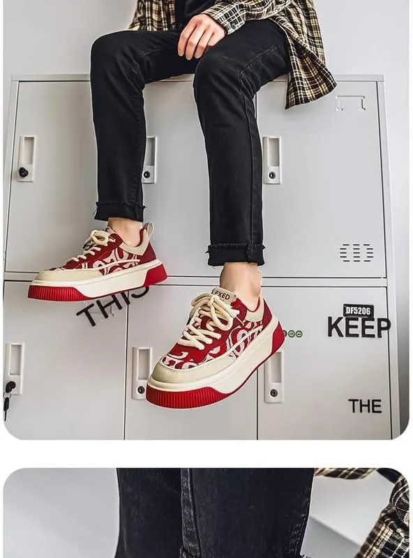 Embroidered Cloth Board Shoes Men's Lightweight Casual heightened Men's Shoes