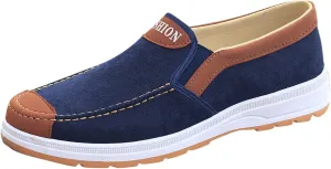 Fashion All Season Men Casual Shoes Flat Bottom Non Slip Cloth Colorblock Comfortable and Elastic Slip On Tennis Court Shoes Men, 10.5