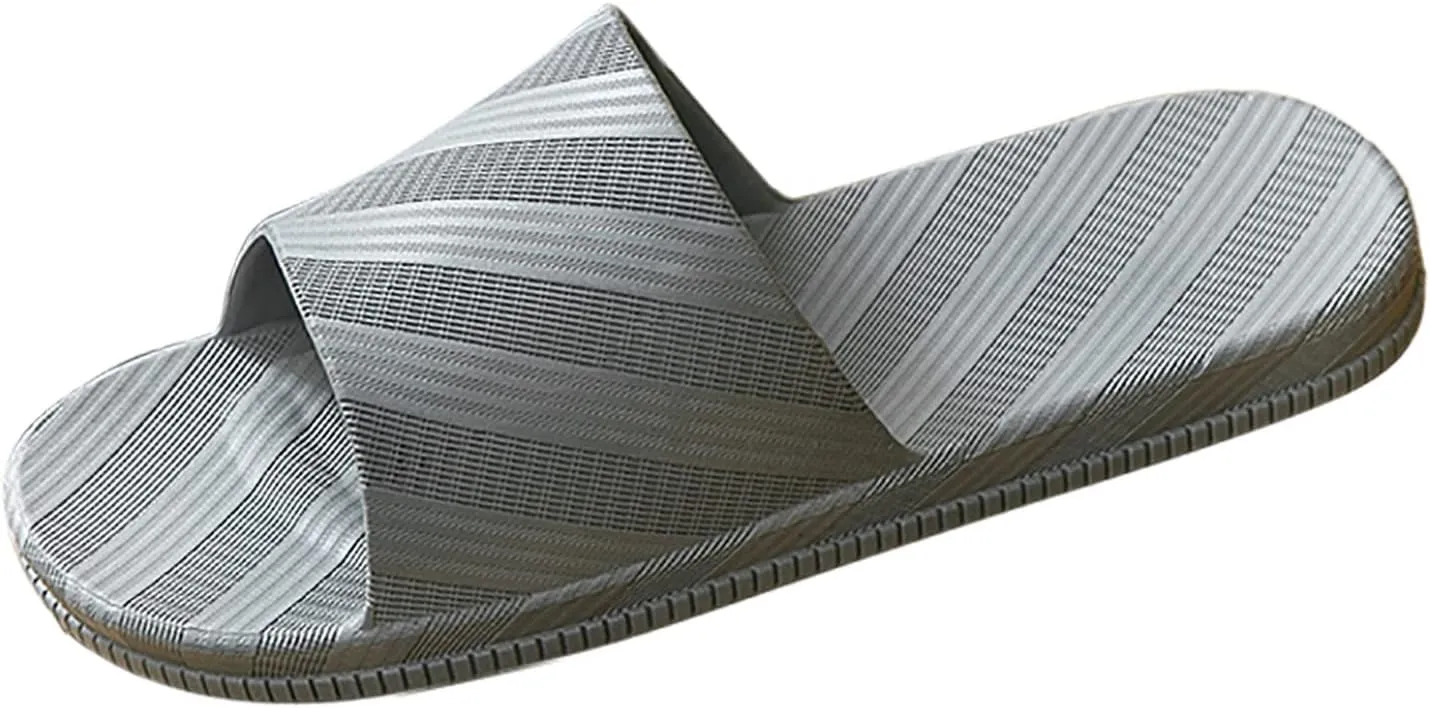 Fashion Couples Men Shower Room Home Non Slip Soft Sole Shoes Slipper Comfortable Flat Shoes Mens Slippers No Back