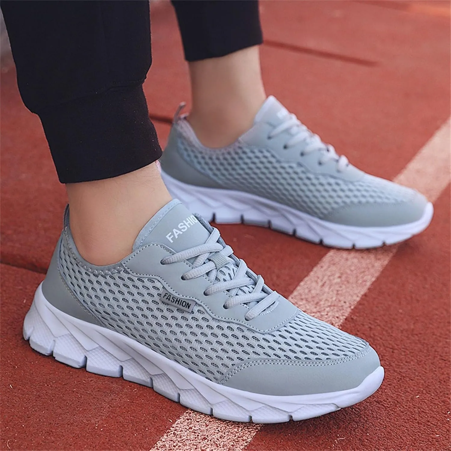 Fashion Summer Men Mesh Breathable Comfortable Lightweight Flat Soft Lace Up Casual Tops Mens Sneaker