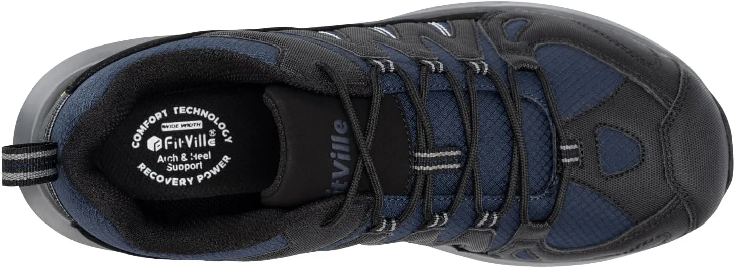 FitVille Wide Shoes for Women Hiking Shoes Outdoor Athletic Shoes Trekking Trails Sneakers with Arch Support | Wide Toe Box