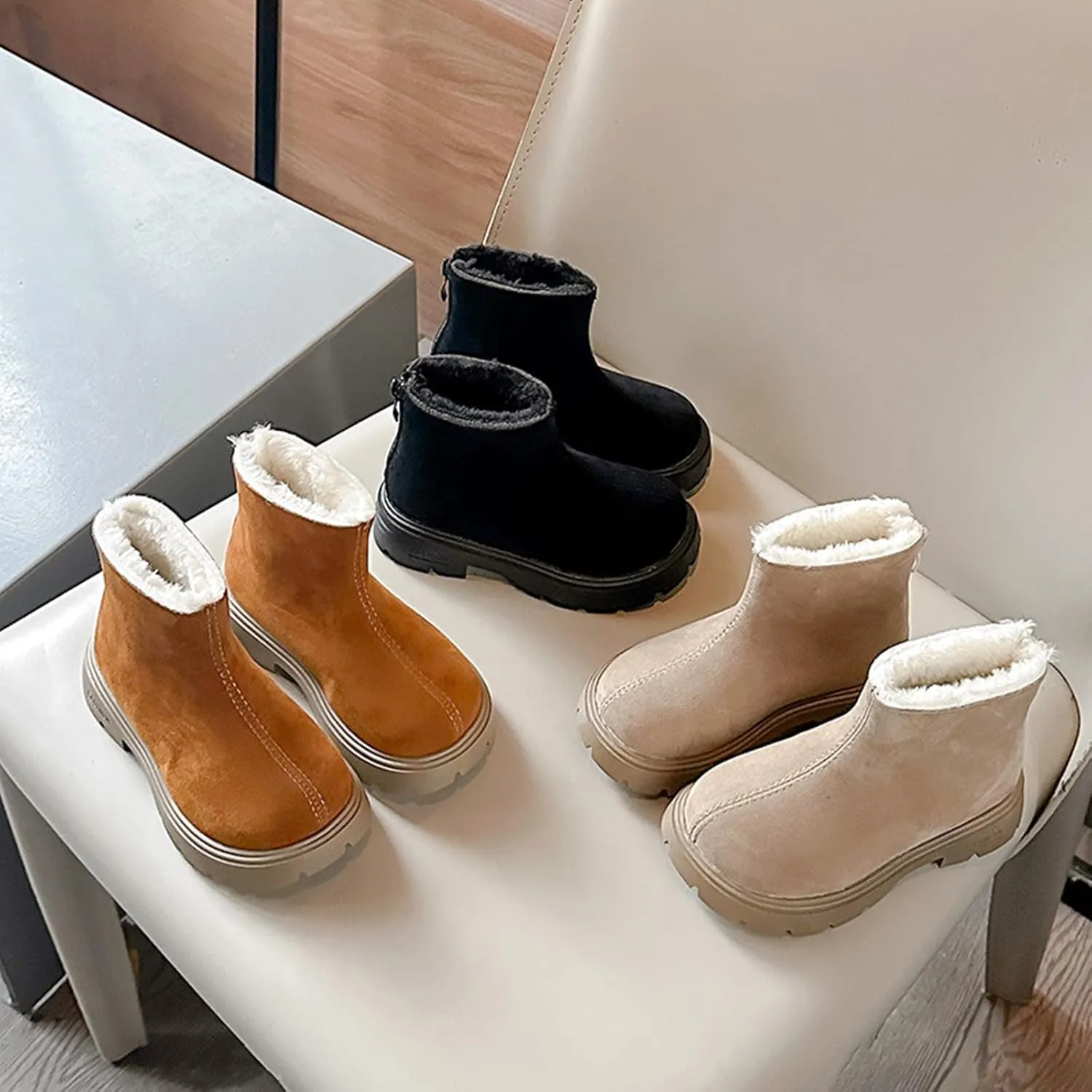 Girls Boots Kids Platform Ankle Boots Winter Boots For Teen Girls Toddler Boots Elastic Low Heel Girls Booties