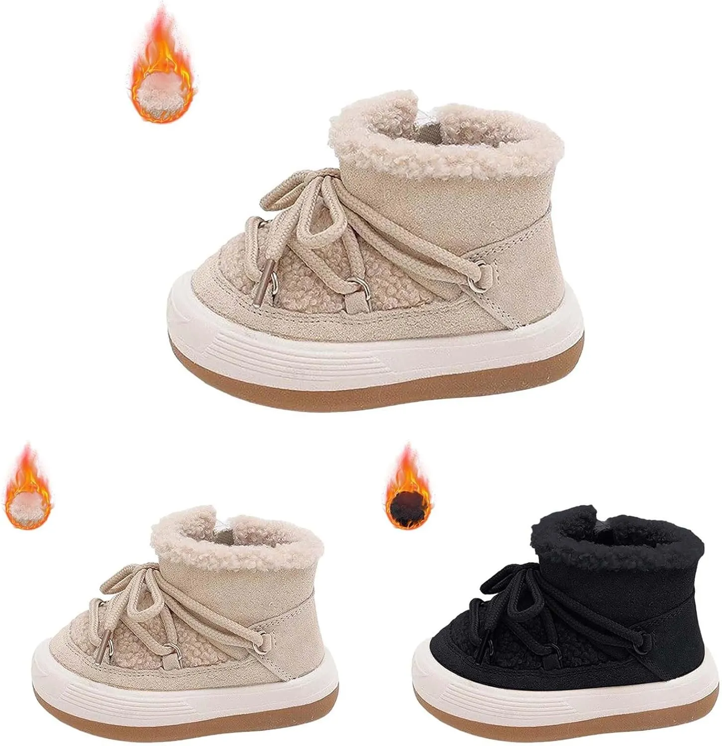 Girls Boys Snow Boots Outdoor Warm Comfortable Non Slip Mid Calf Padded Small Kids Winter Shoes Girl High Knee Boots