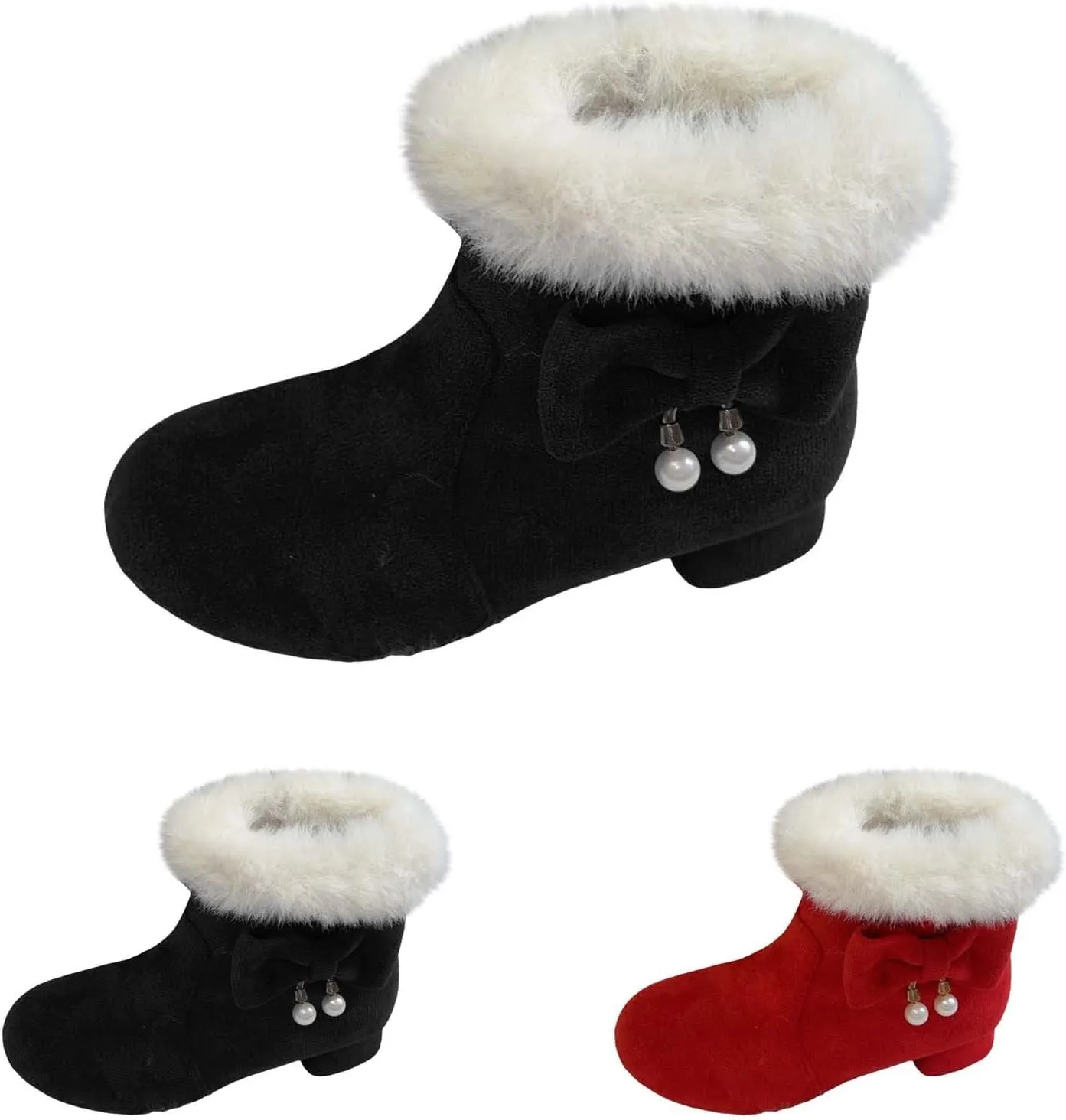 Girls Low Heel Snow Boots Outdoor Warm Anti Mid Calf Padded Small Large Children'S Winter Big Girls Winter Boots