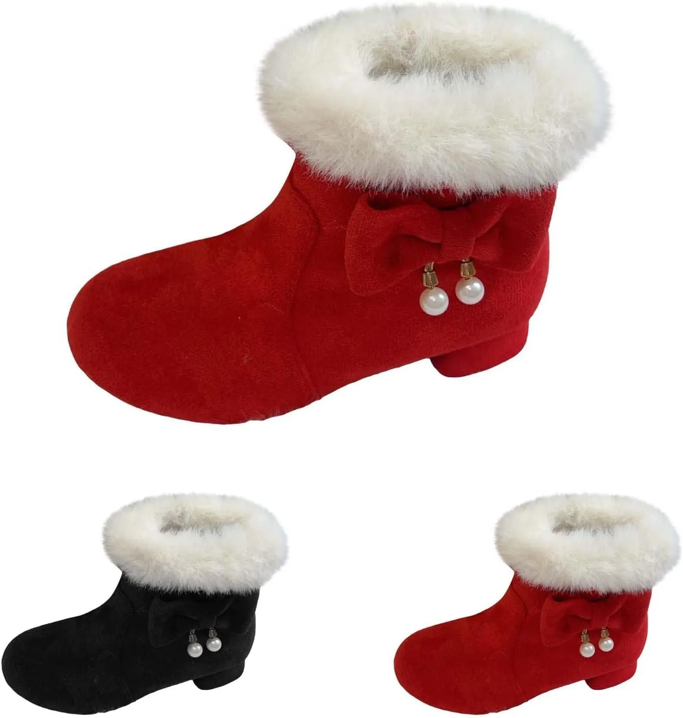 Girls Low Heel Snow Boots Outdoor Warm Anti Mid Calf Padded Small Large Children'S Winter Big Girls Winter Boots