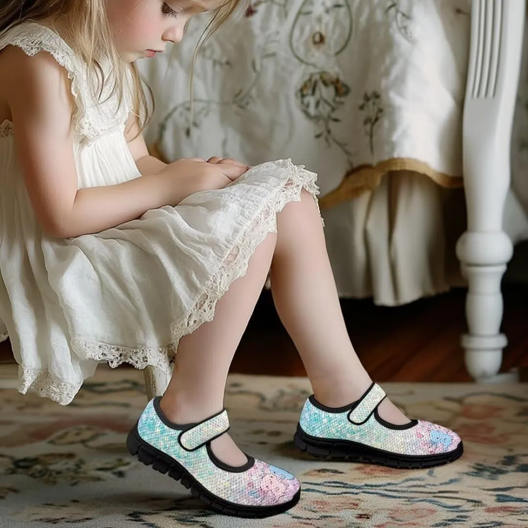 Girls Mesh Sneaker Toddler Mary Jane Shoes Lightweight Casual Shoes for Running Vacation