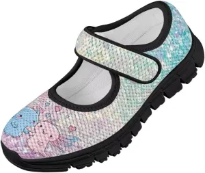 Girls Mesh Sneaker Toddler Mary Jane Shoes Lightweight Casual Shoes for Running Vacation