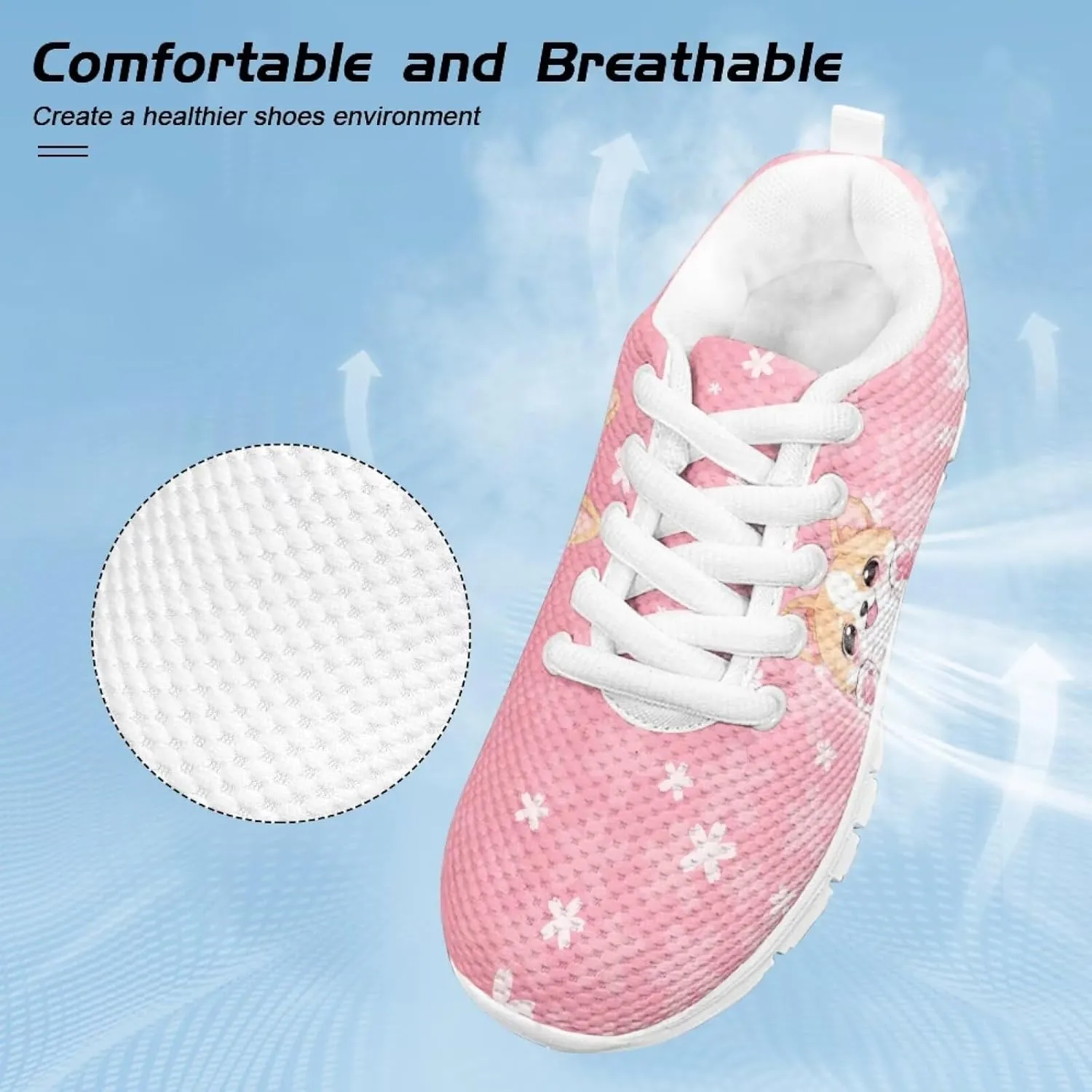 Girls Running Shoes Cute Kids Athletic Shoes Cartoon Animals Sneakers