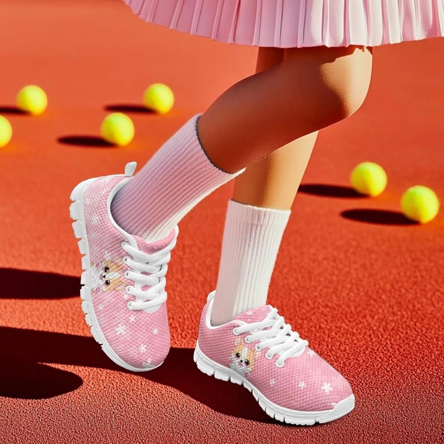 Girls Running Shoes Cute Kids Athletic Shoes Cartoon Animals Sneakers