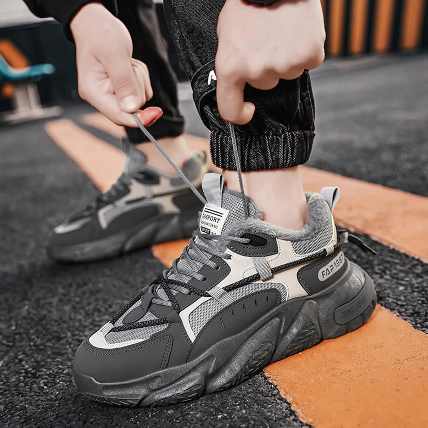 GSIGUL Men's Running Shoes Tennis Walking Shoes Cushioning High top Mens Sneakers Athletic Casual Shoes for Men