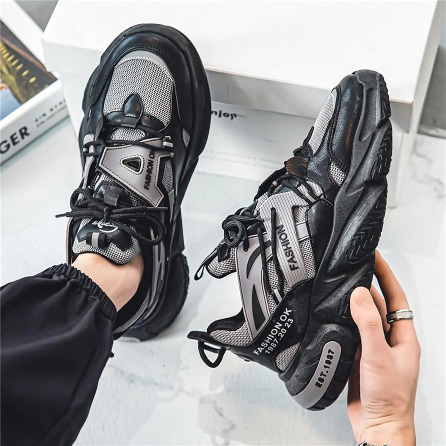 GSIGUL Running Shoes for Men Tennis Walking Shoes Cushioning Mens Sneaker Athletic Workout Casual Shoes