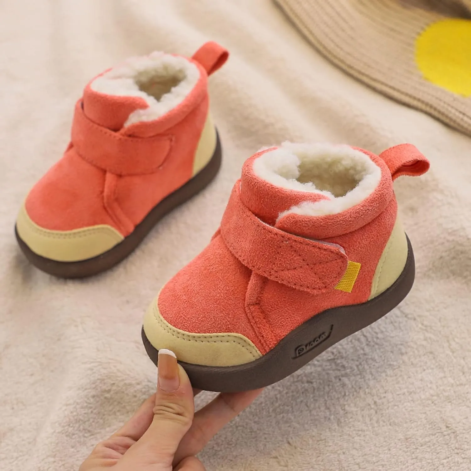 Insulated Snow Ankle Boot For Boy Non Slip Plush Lined Winter Walking Shoes For Boy Wide Toe Box Warm Snow Boots