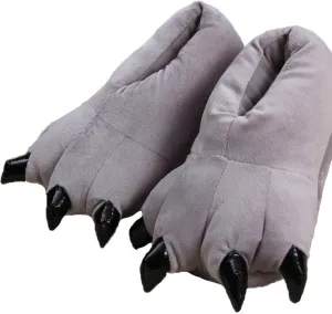 IXITON Unisex Funny Animal Paw slippers Shoes Furry Dinosaur bear Claw Slippers Cartoon plush slippers