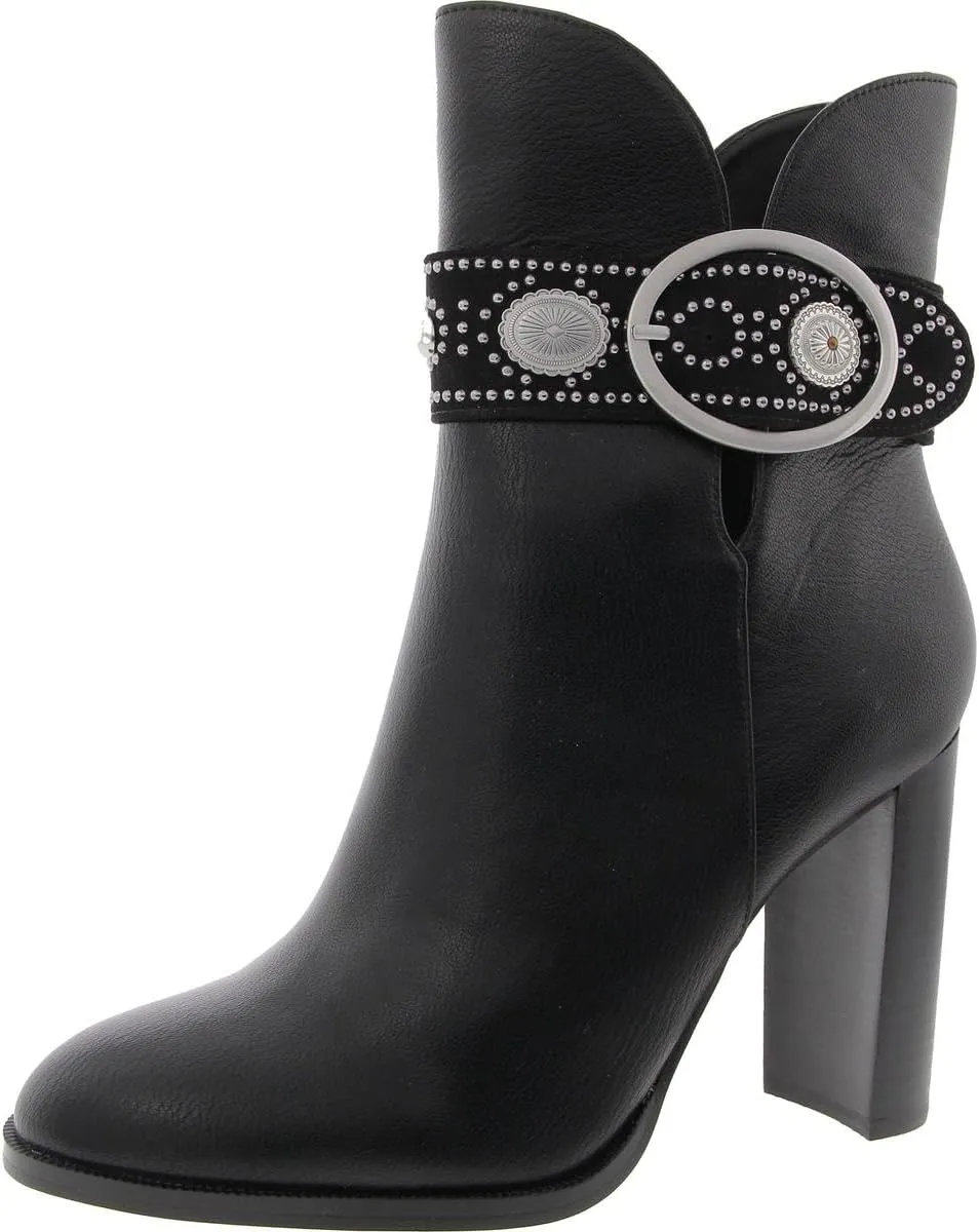 Jessica Simpson Womens Finova Embellished Faux Leather Mid-Calf Boots