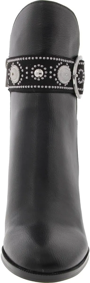 Jessica Simpson Womens Finova Embellished Faux Leather Mid-Calf Boots
